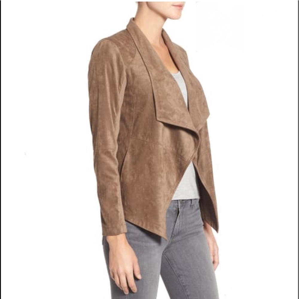 BB Dakota Wade Drape Front Faux Suede Jacket